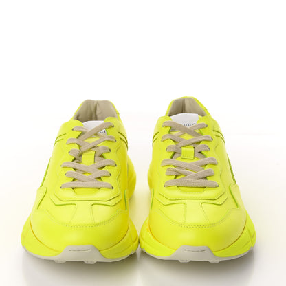 Gucci Calfskin Womens Rhyton Sneakers 38.5 Fluo Yellow 2 of 14