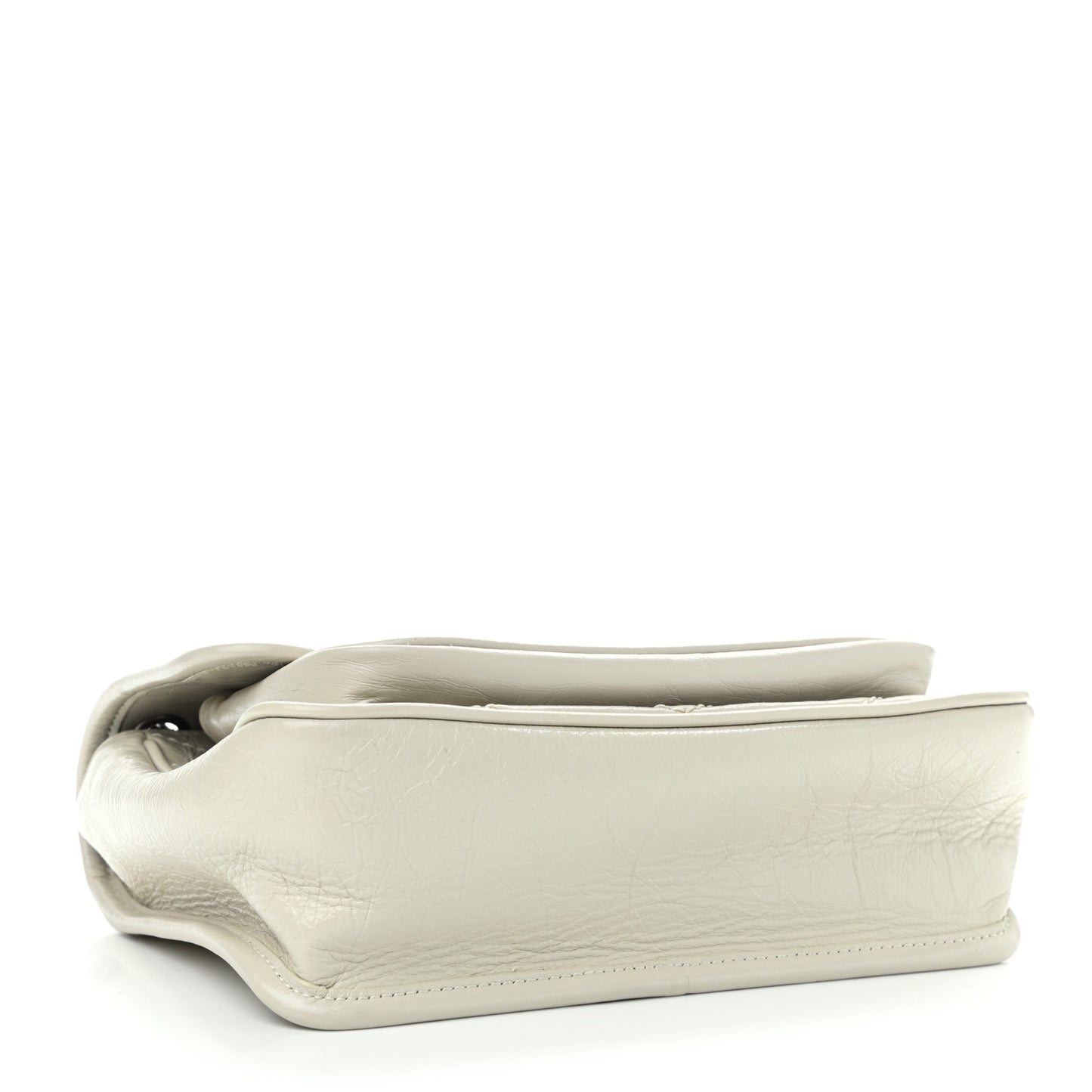 Crinkled Calfskin Matelasse Monogram Baby Niki Chain Satchel Ivory