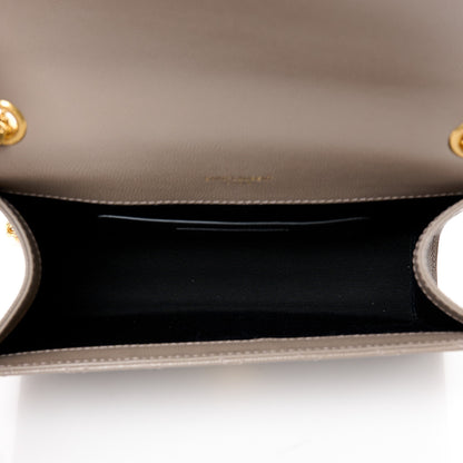 Saint Laurent Grain De Poudre Textured Mixed Matelasse Triquilt Small Monogram Satchel Greyish Brown 5 of 11