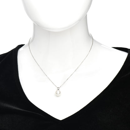 Mikimoto 18K White Gold South Sea Pearl 10mm Drop Pendant Necklace 2 of 4