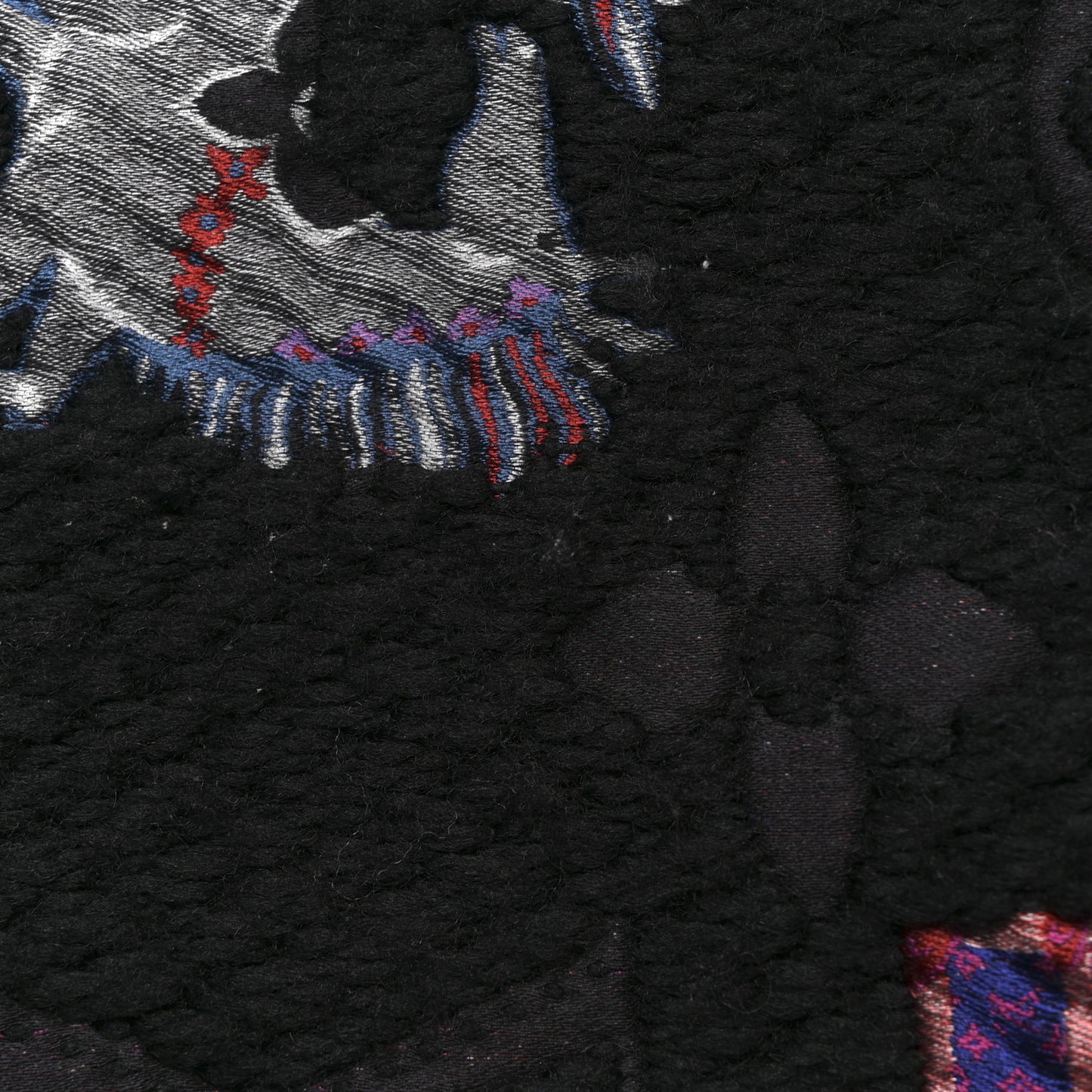 Wool Silk Superstition Logomania Scarf Black