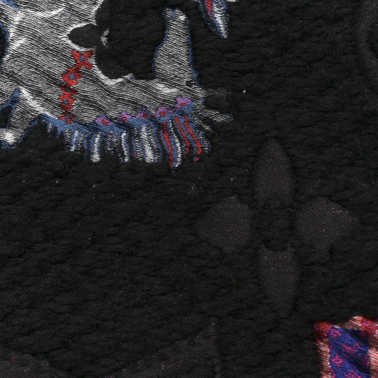 Louis Vuitton Wool Silk Superstition Logomania Scarf Black 5 of 5