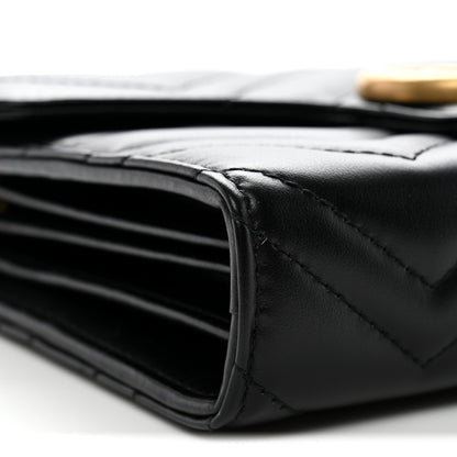 Gucci Calfskin Matelasse GG Marmont Chain Wallet Black 9 of 11