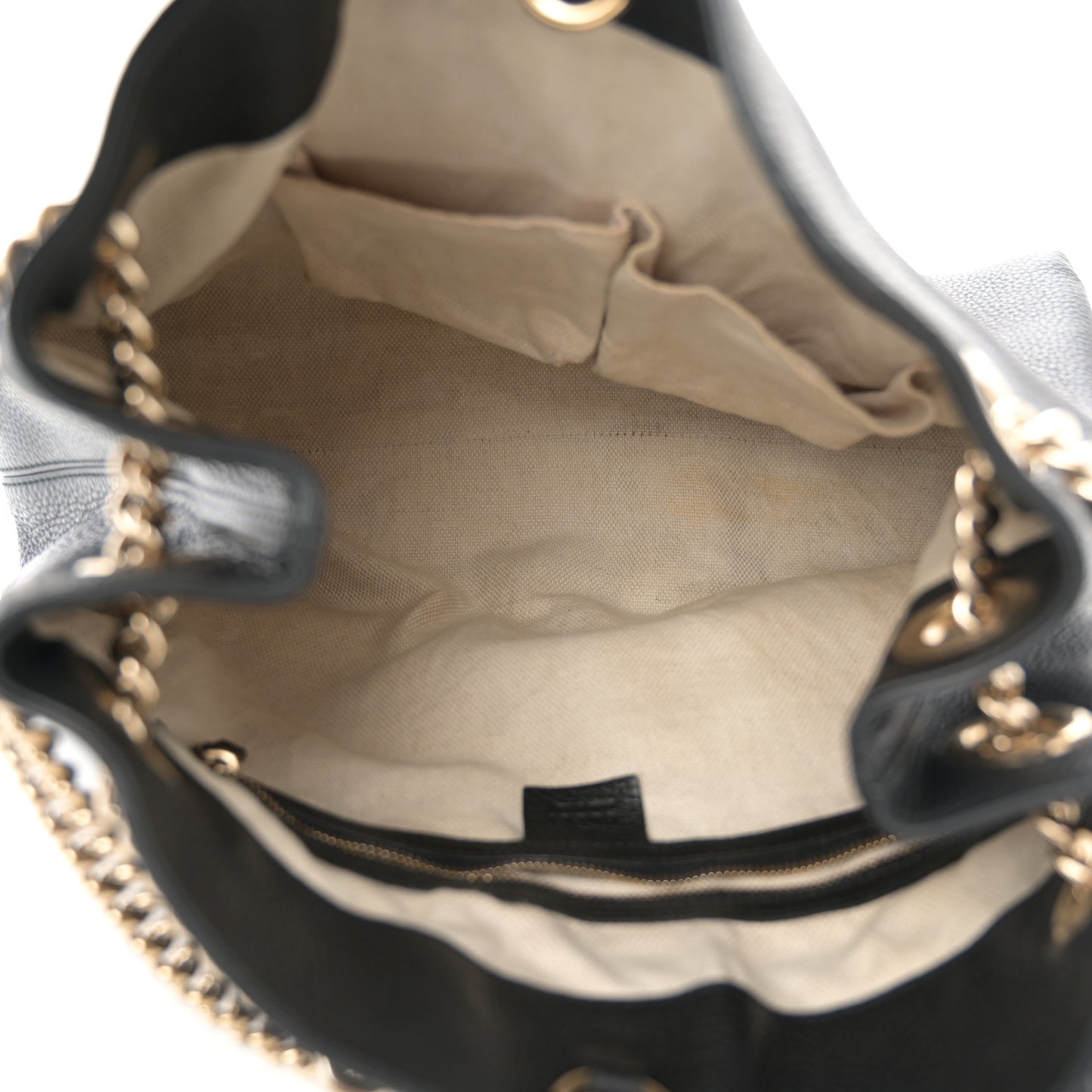 Pebbled Calfskin Medium Soho Chain Shoulder Bag Black