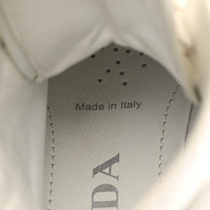 Prada Spazzolato Rois Re-Nylon Metal Triangle Logo Monolith Pouch Pocket 55mm Boots 35 White 8 of 16