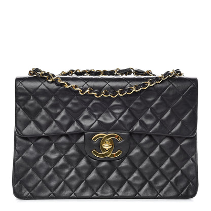 Chanel Lambskin Quilted XL Jumbo Single Flap Black 1 of 19