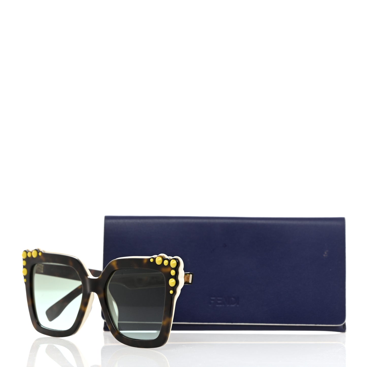 Studded Square Cat Eye Sunglasses FF 0260/S Havana