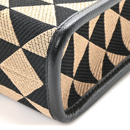 Prada Jacquard Saffiano Triangolo Symbole Embroidered Micro Tote Black Corda 9 of 9