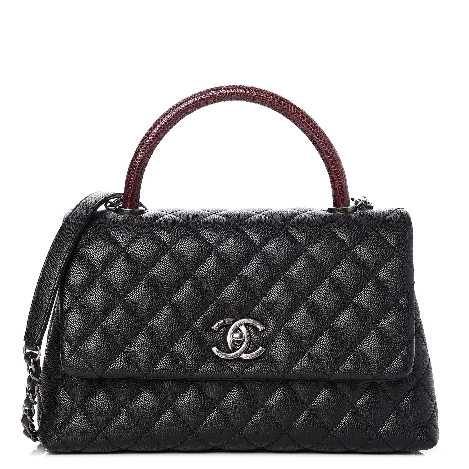 Chanel Caviar Lizard Quilted Small Coco Handle Flap Black 1 of 9