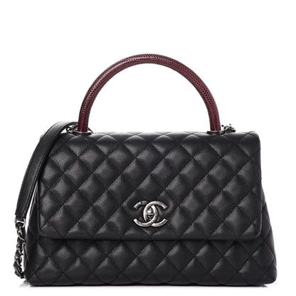 Chanel Caviar Lizard Quilted Small Coco Handle Flap Black 1 of 9