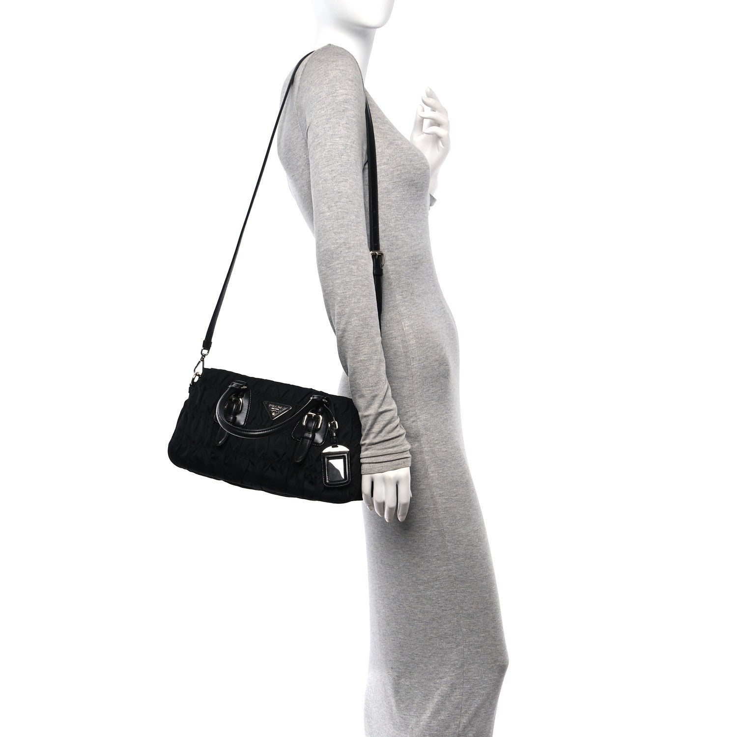 Prada Tessuto Nylon Gaufre Shopping Satchel Black 2 of 11