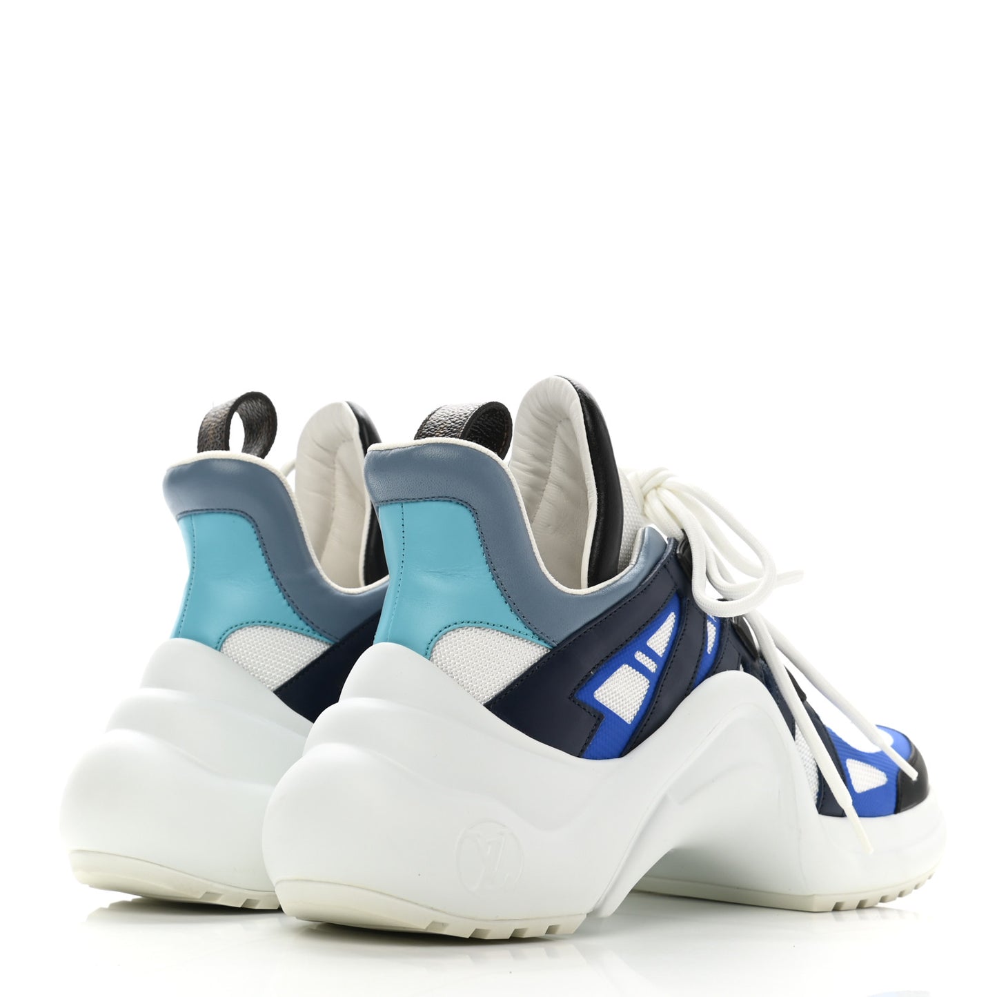 Calfskin Technical Nylon LV Archlight Sneakers 38 Blue Roi