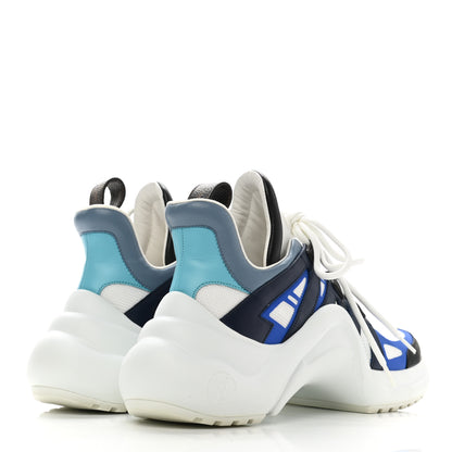 Louis Vuitton Calfskin Technical Nylon LV Archlight Sneakers 38 Blue Roi 4 of 10