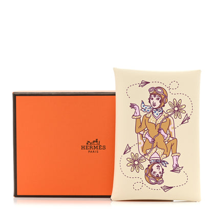 Hermes Swift Aviatrice Printed Calvi Card Case Nata 11 of 11