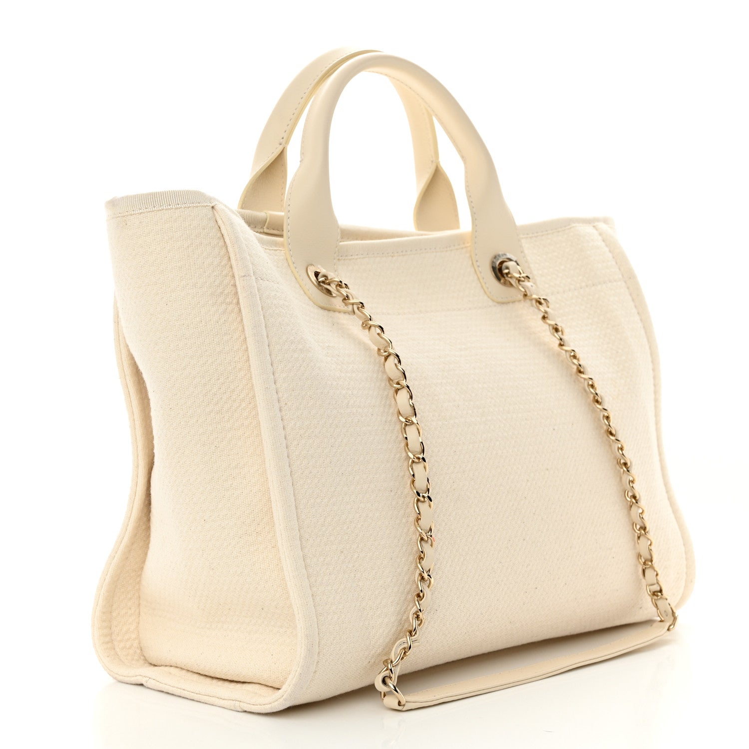 Chanel Mixed Fibers Medium Deauville Tote White 4 of 14