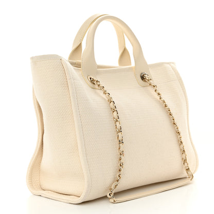 Chanel Mixed Fibers Medium Deauville Tote White 4 of 14