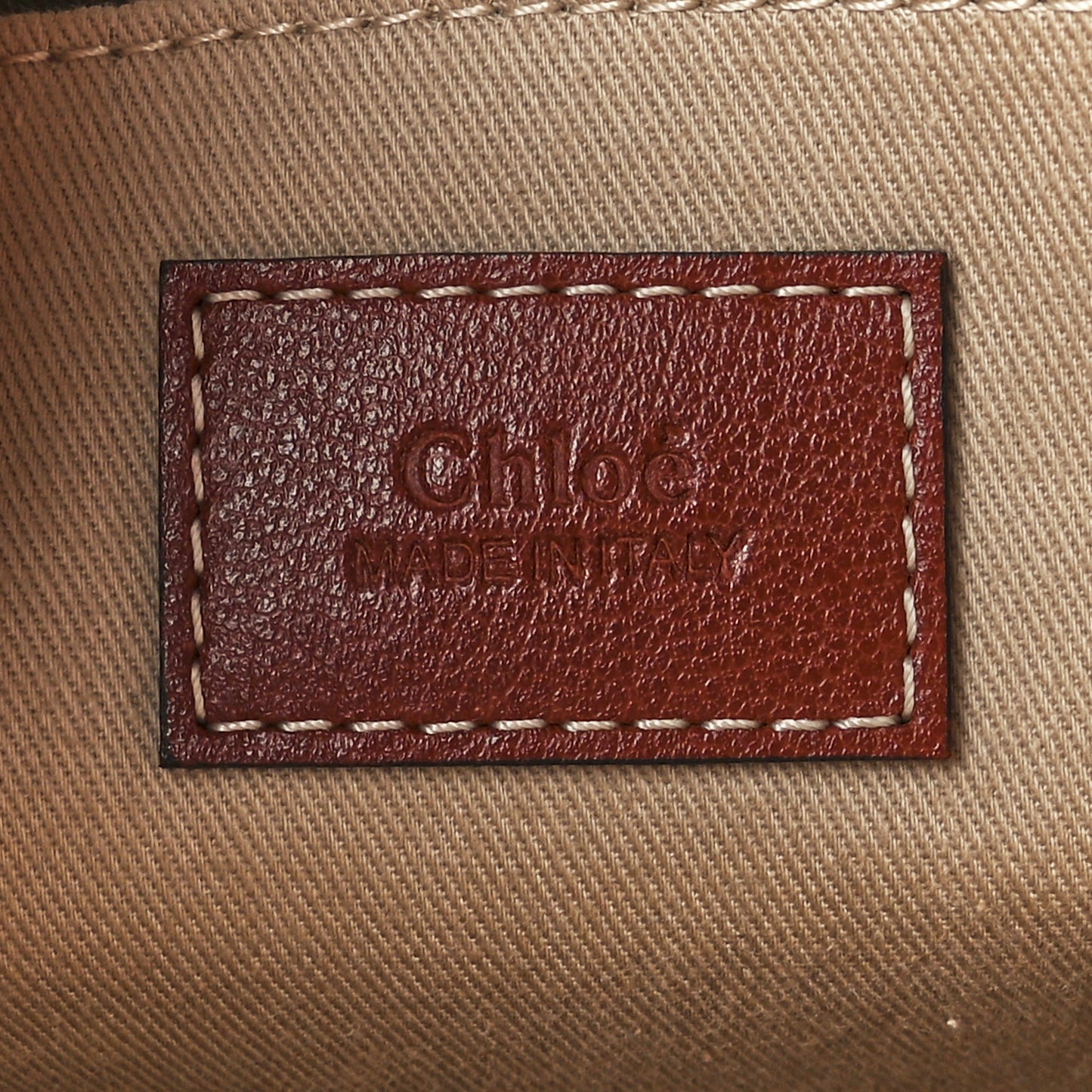 Calfskin Medium Woody Ribbon Tote Sepia Brown