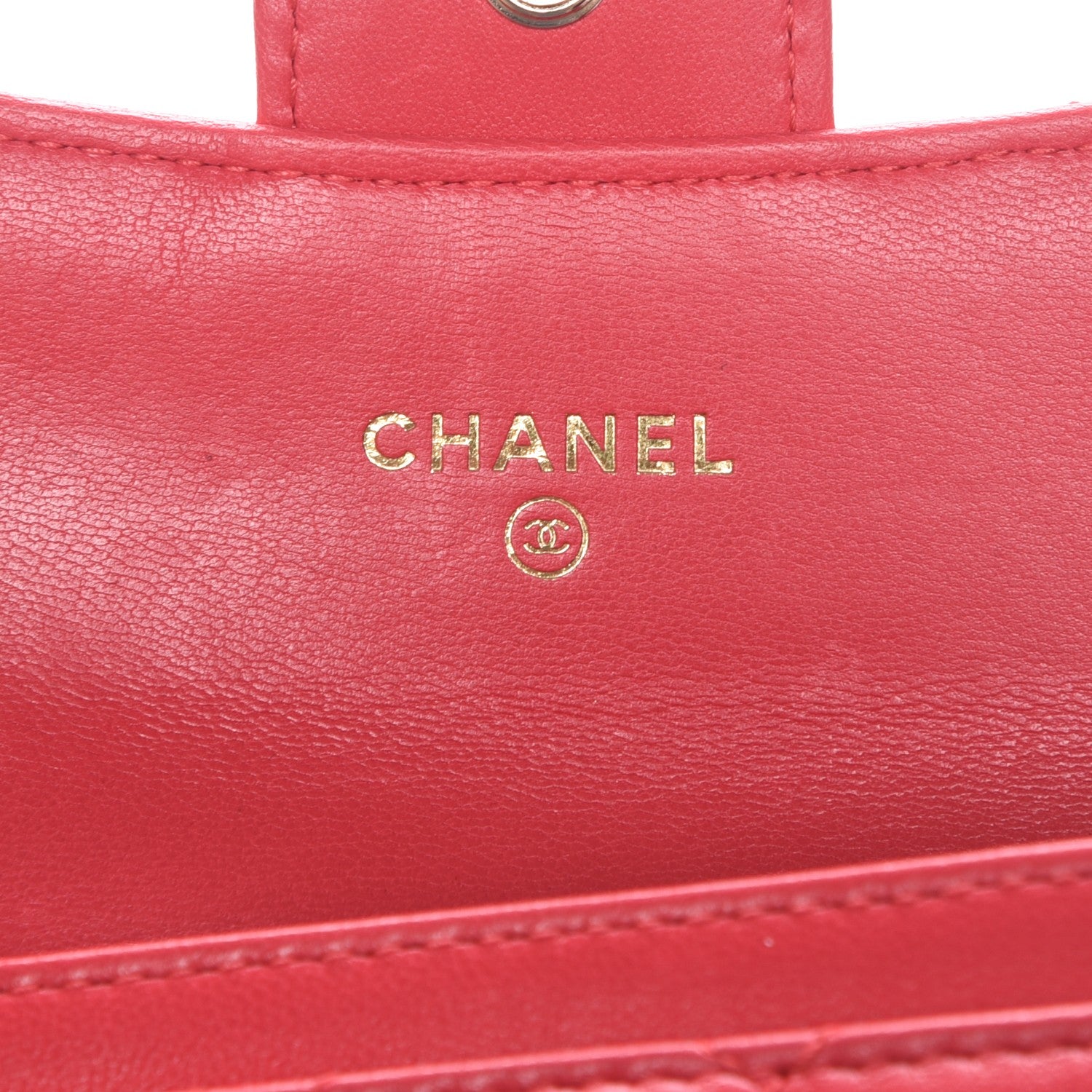 Chanel Lambskin Quilted Card Holder Light Red 7 of 9