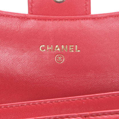 Chanel Lambskin Quilted Card Holder Light Red 7 of 9