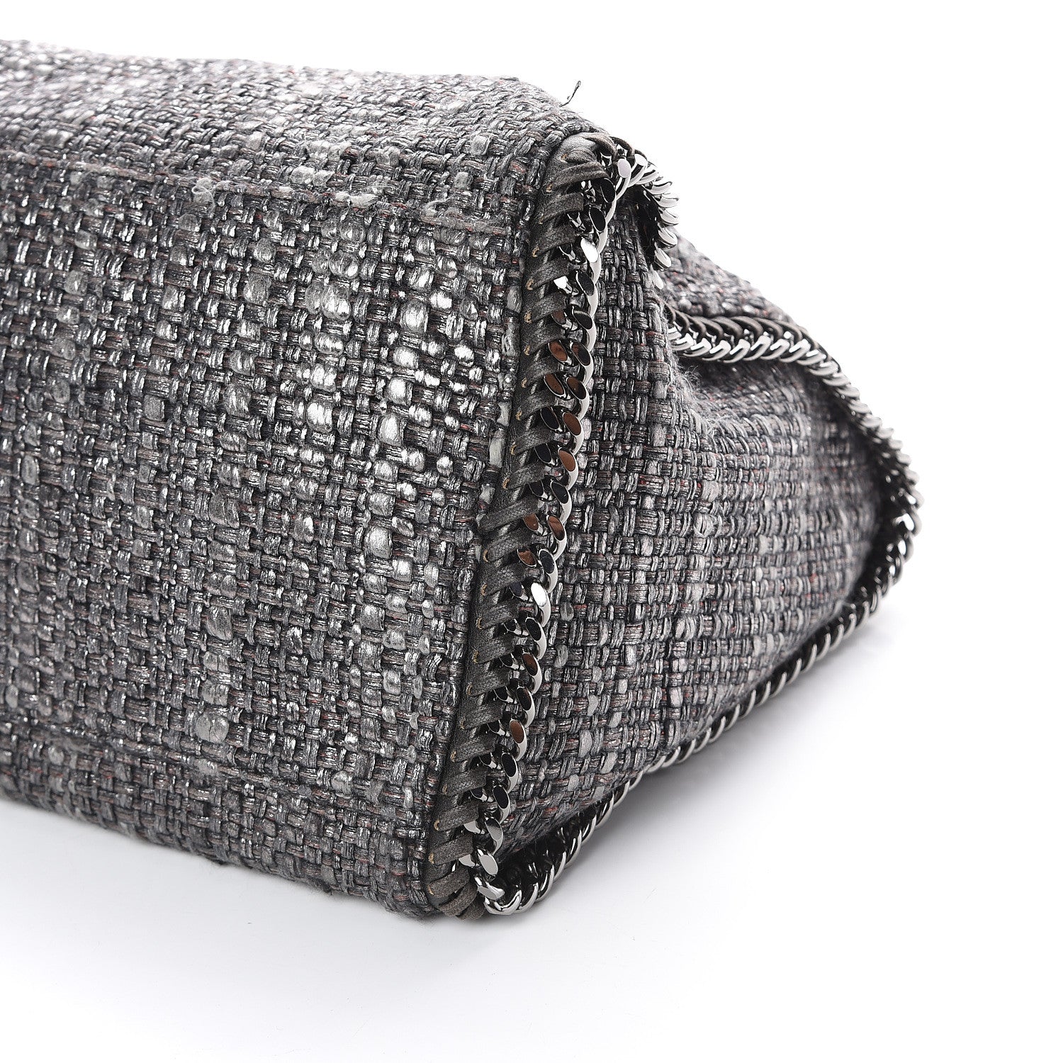 Stella McCartney Metallic Woven Boucle Boston Bag Dark Grey 8 of 8