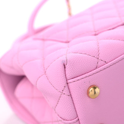 Chanel Caviar Quilted Mini Coco Chain Handle Flap Pink 10 of 12