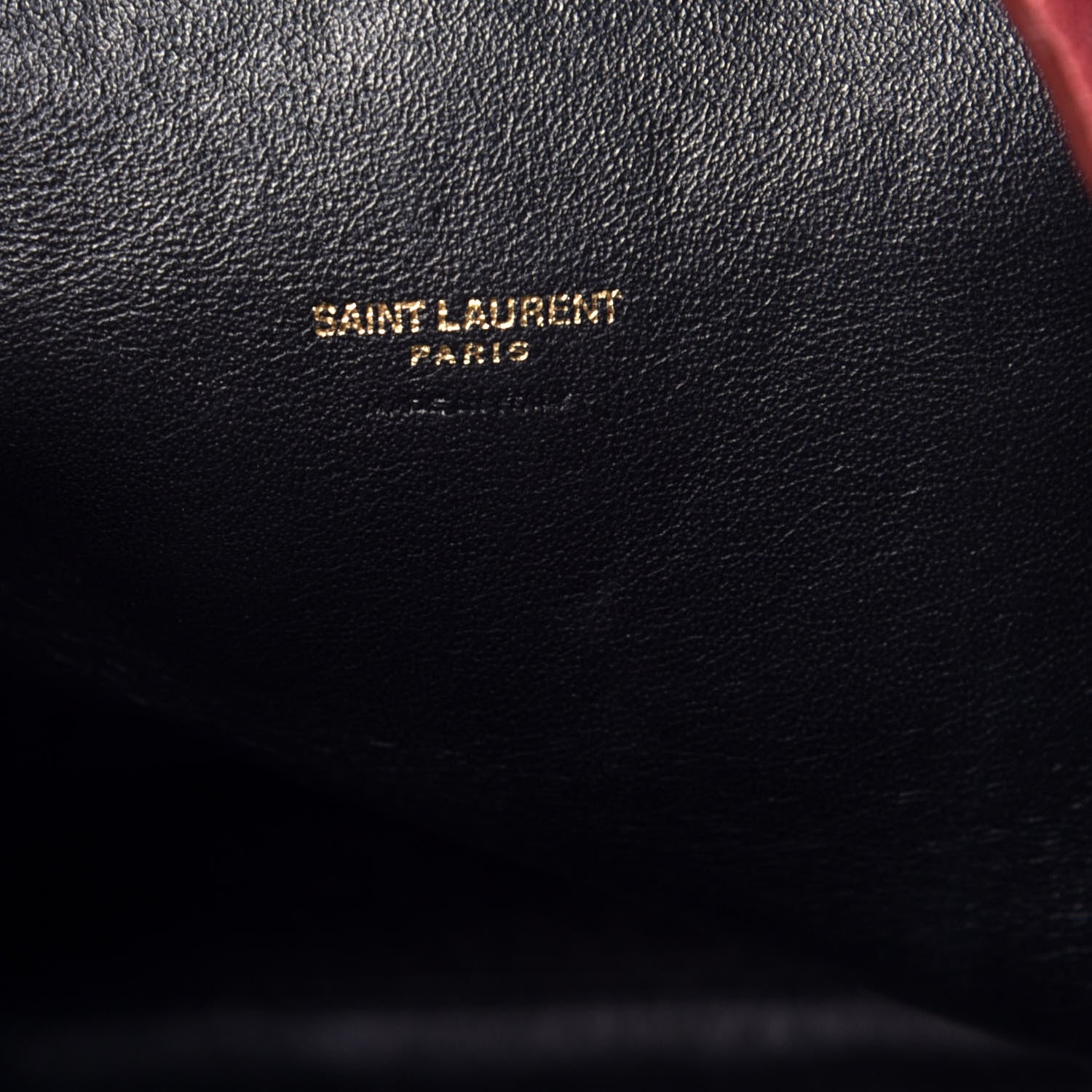 Saint Laurent Suede All-Over Monogram Bucket Bag Burgundy 6 of 9