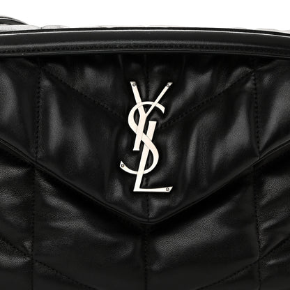 Saint Laurent Lambskin Quilted Small Loulou Puffer Monogram Chain Satchel Black 8 of 10