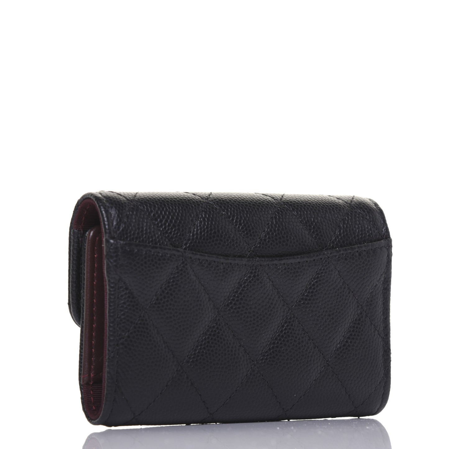 Caviar Quilted Classic 4 Key Holder Wallet Black