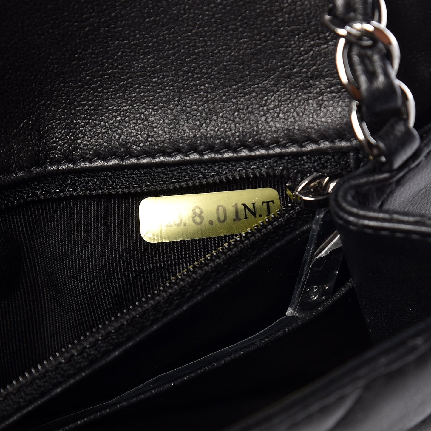Lambskin Quilted Mini Square Flap Black