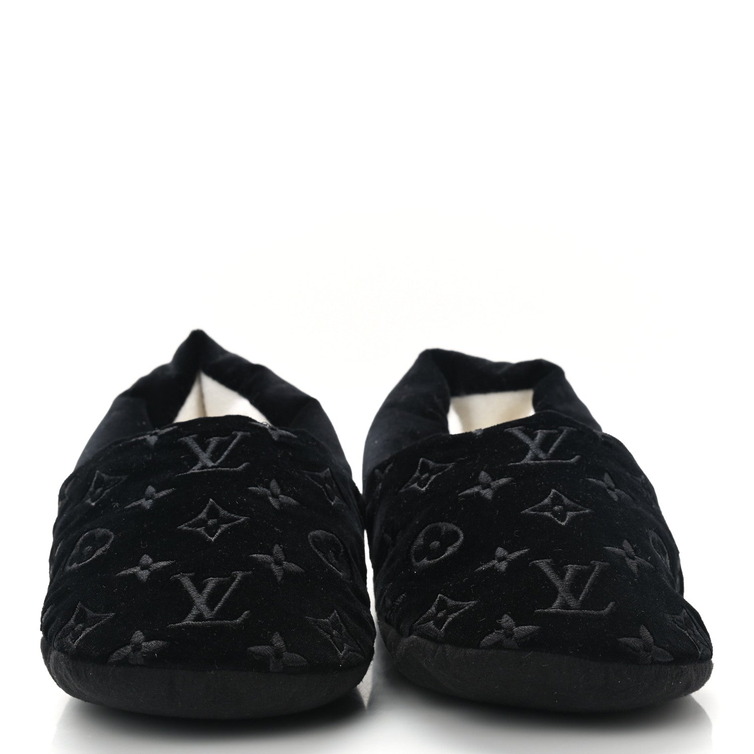 Louis Vuitton Velvet Embroidered Monogram Dreamy Slipper 37 Black 2 of 8