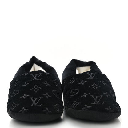 Louis Vuitton Velvet Embroidered Monogram Dreamy Slipper 37 Black 2 of 8