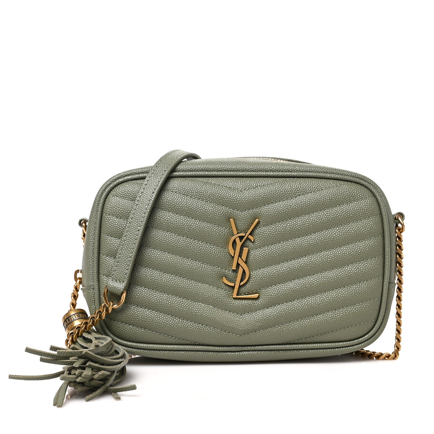 Grain De Poudre Matelasse Monogram Mini Lou Camera Bag Light Sage