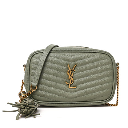 Saint Laurent Grain De Poudre Matelasse Monogram Mini Lou Camera Bag Light Sage 1 of 8