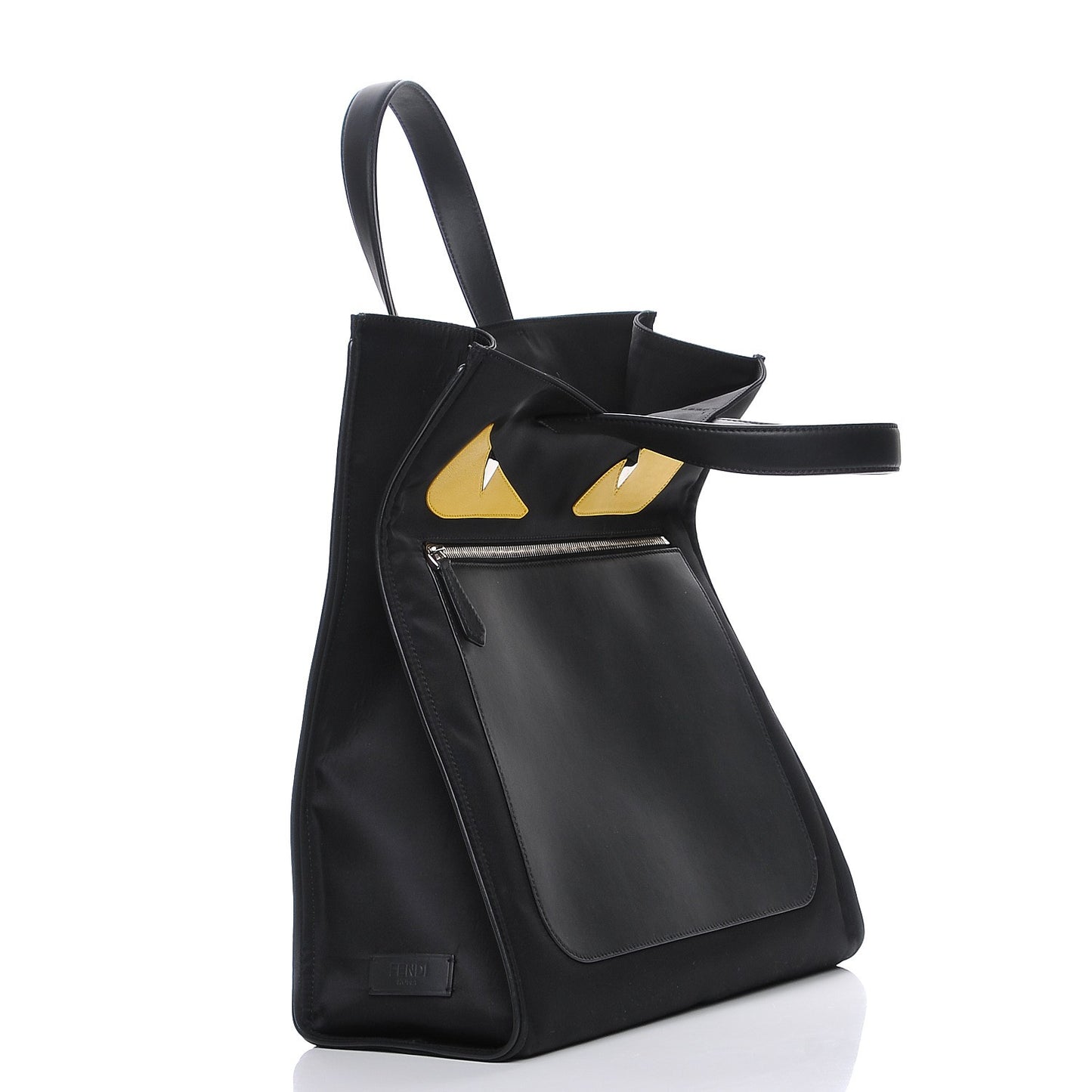 Nylon Vitello Century Dolce Monster Eyes Tote Black Sunflower