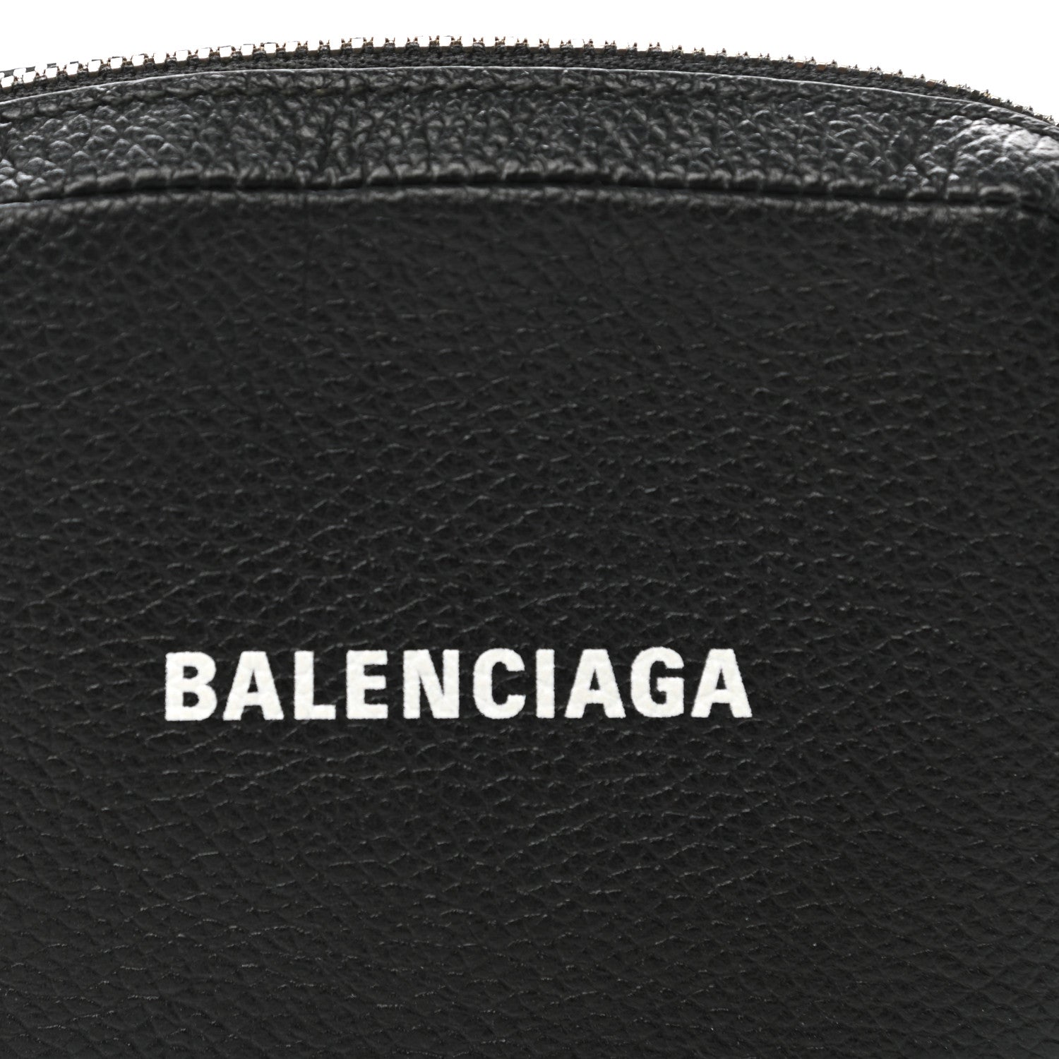 Balenciaga Grained Calfskin Logo Mini Cash Crossbody Pouch Black White 7 of 9