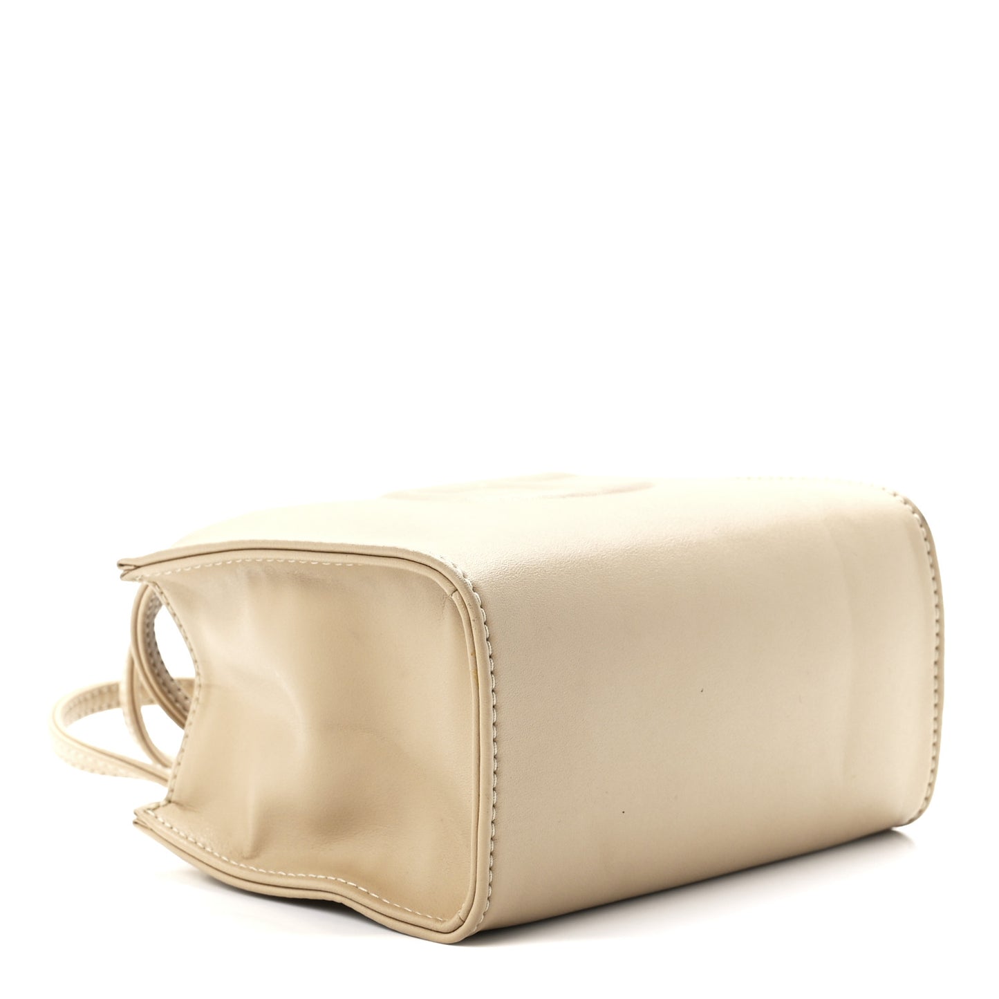 Vegan Leather Small Shopping Bag Cream