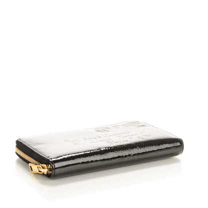 Saint Laurent Patent Y Mail Zip Around Wallet Black 4 of 7