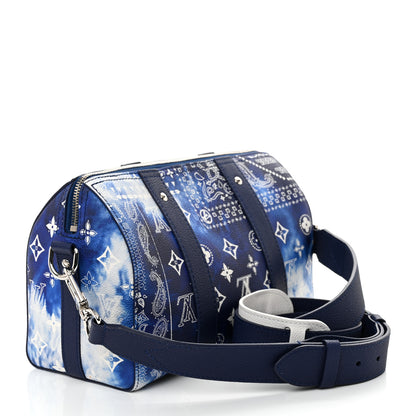 Louis Vuitton Cowhide Monogram Bandana City Keepall Blue 3 of 9