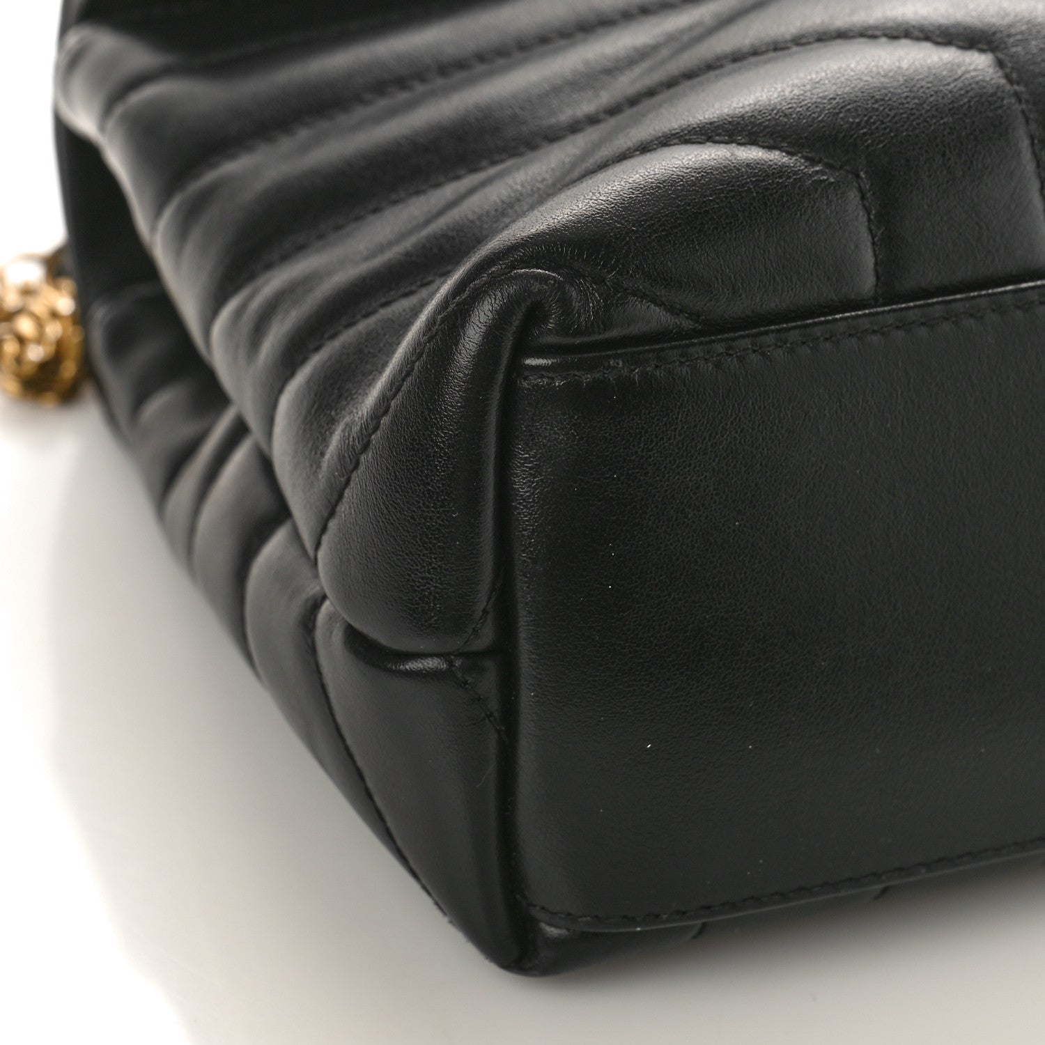 Saint Laurent Calfskin Y Quilted Monogram Small Loulou Chain Satchel Black 7 of 8