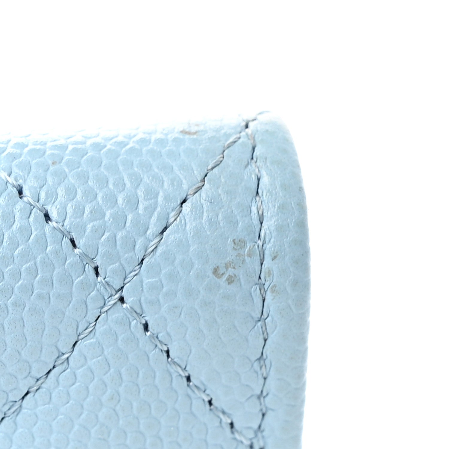Chanel Caviar Quilted Flap Card Holder Wallet Light Blue 16 of 18