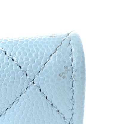 Chanel Caviar Quilted Flap Card Holder Wallet Light Blue 16 of 18
