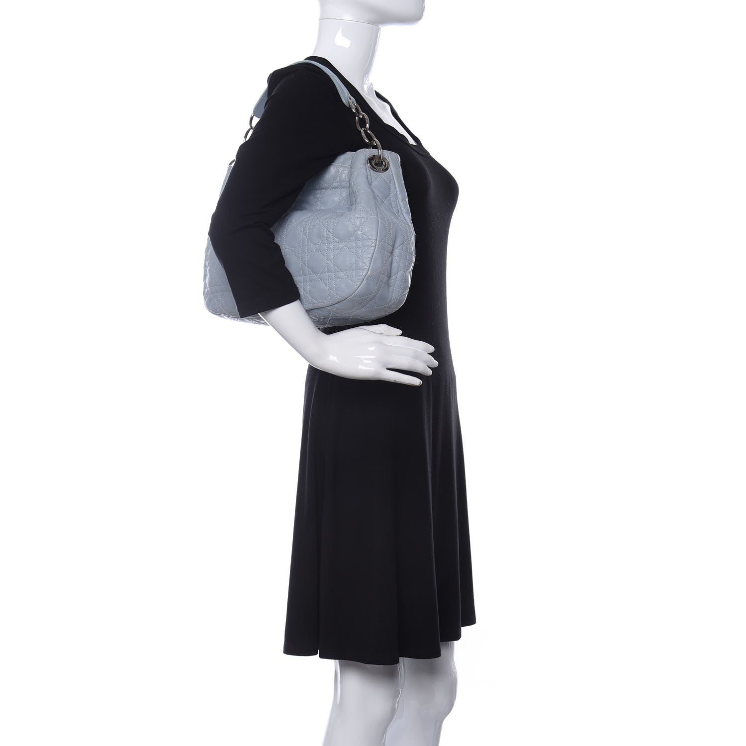 Christian Dior Lambskin Cannage Dior Soft Hobo Light Blue 2 of 15