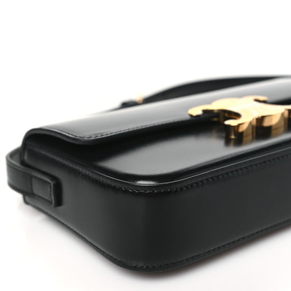 Celine Shiny Calfskin Triomphe Shoulder Bag Black 9 of 10