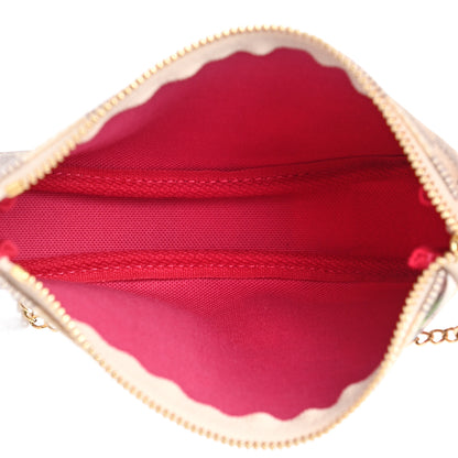Louis Vuitton Damier Azur 2021 Christmas Animation Hollywood Mini Pochette Accessories Fuchsia 5 of 7