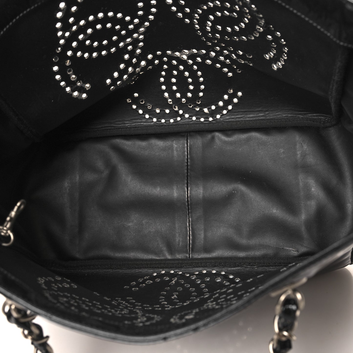 Patent Perforated CC Tote Black