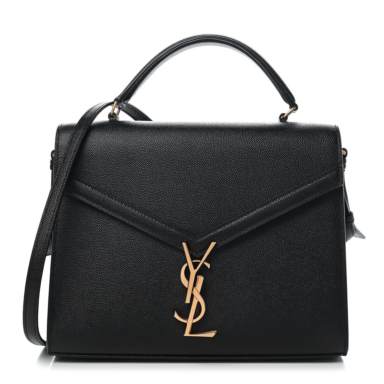 Saint Laurent Grain de Poudre Medium Classic Monogram Cassandra Top Handle Black Rouge Legion 1 of 8