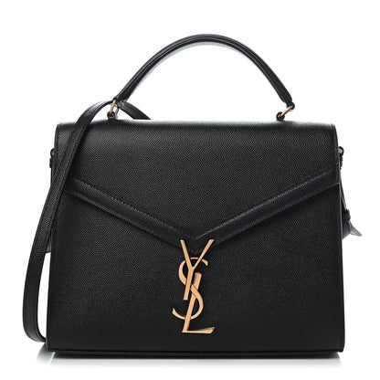 Saint Laurent Grain de Poudre Medium Classic Monogram Cassandra Top Handle Black Rouge Legion 1 of 8
