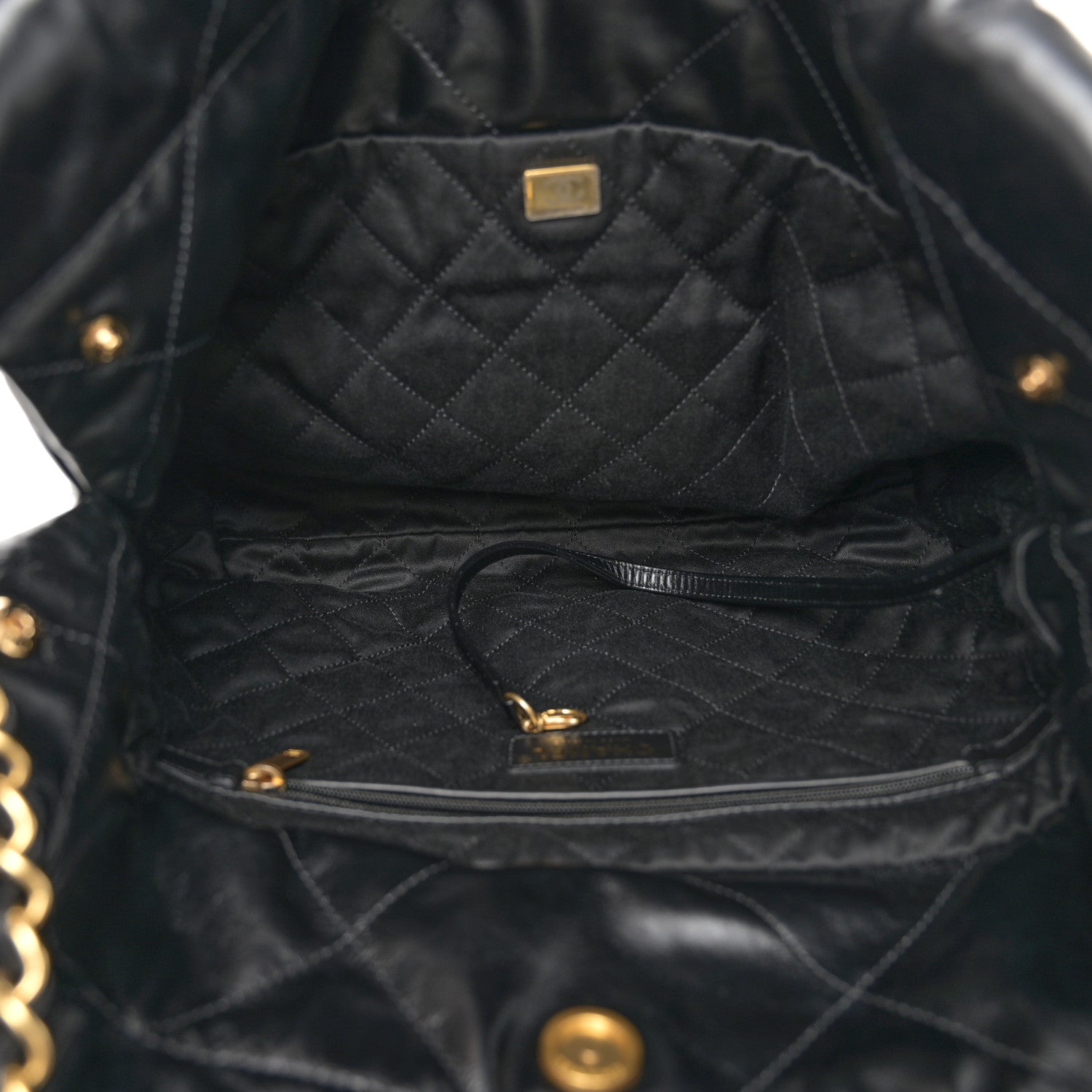 Chanel Shiny Calfskin Quilted Small Chanel 22 Black 6 of 11