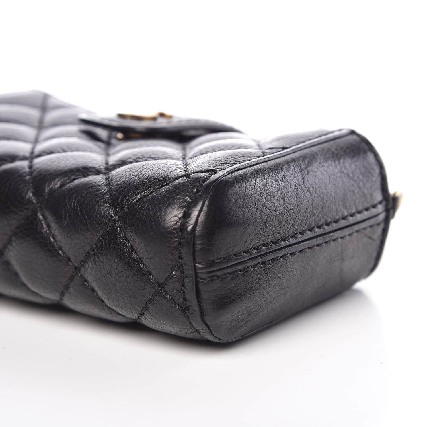 Chanel Calfskin Quilted Pearl Chain Love Symbols Mini Bag Black 6 of 17