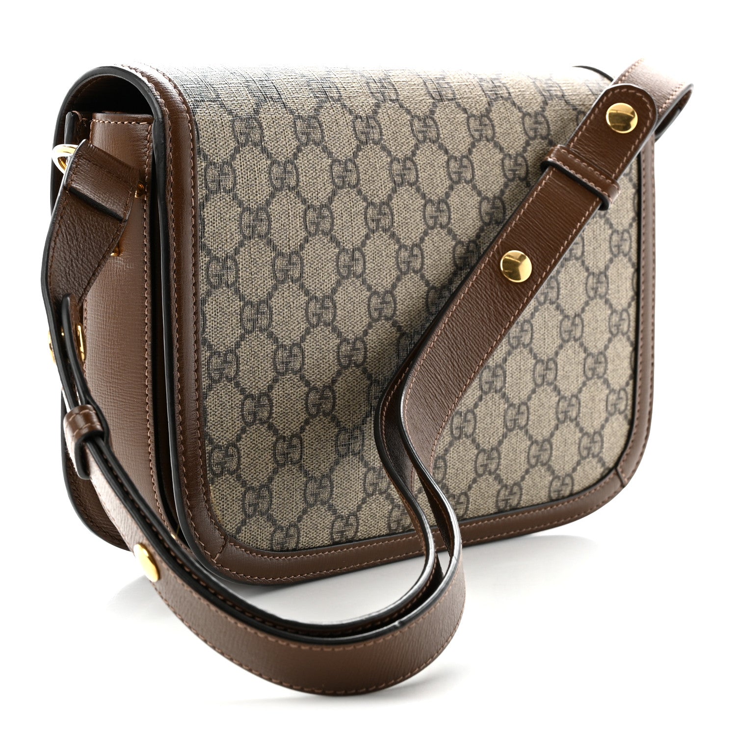 Gucci GG Supreme Monogram Horsebit 1955 Shoulder Bag  Beige Brown Sugar 3 of 10